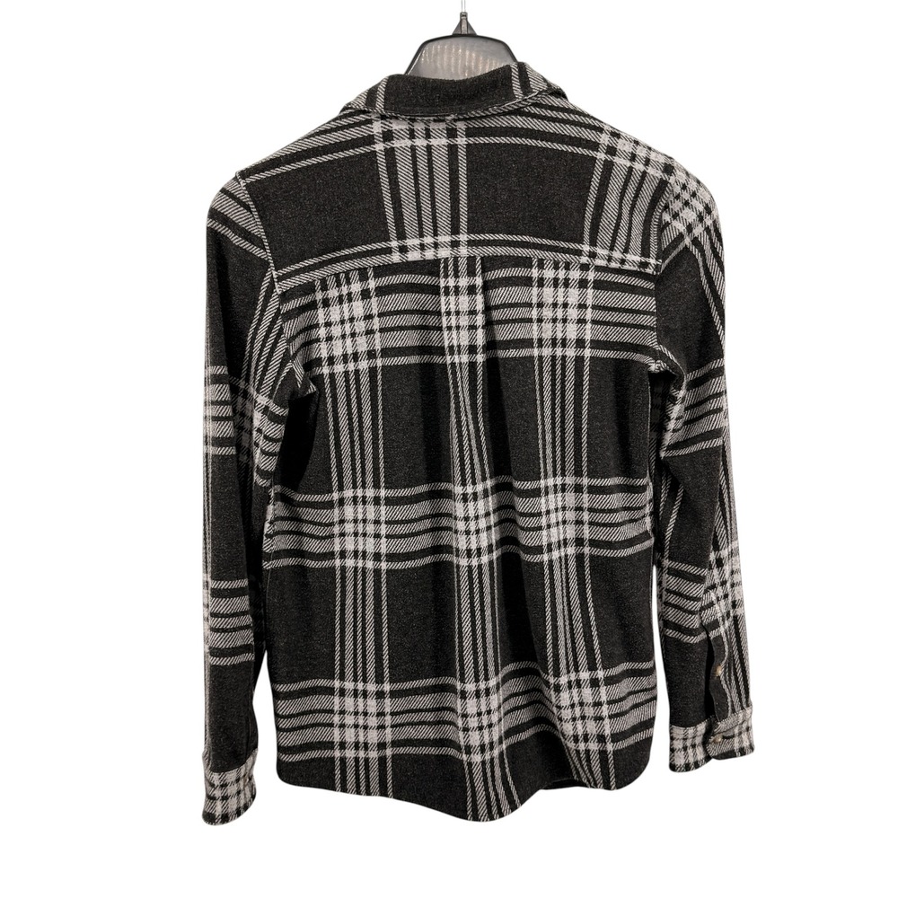 Faherty Plaid Flannel Womens Small Pre-Owned Button Up Shirt Black White LS Soft - Picture 4 of 10